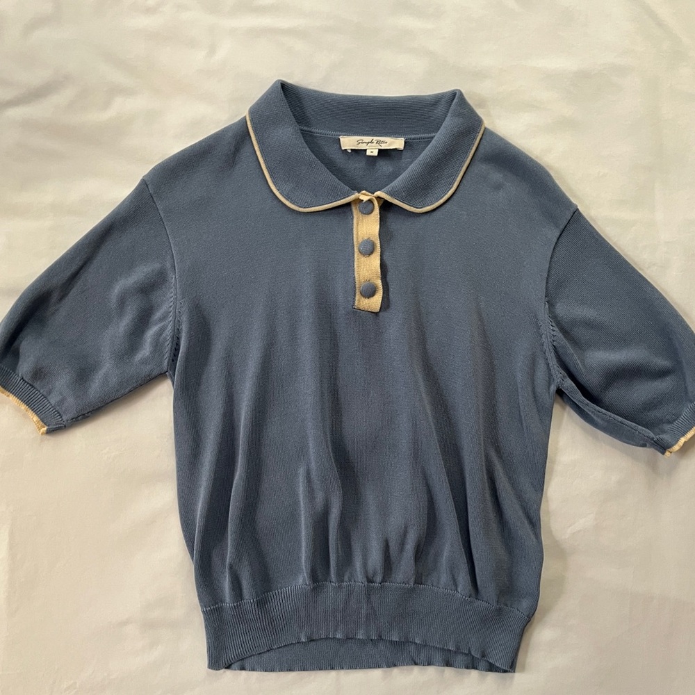 Women's Knitted Short Sleeve Polo